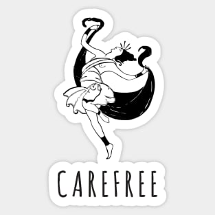 Carefree! Dancing Girl Sticker